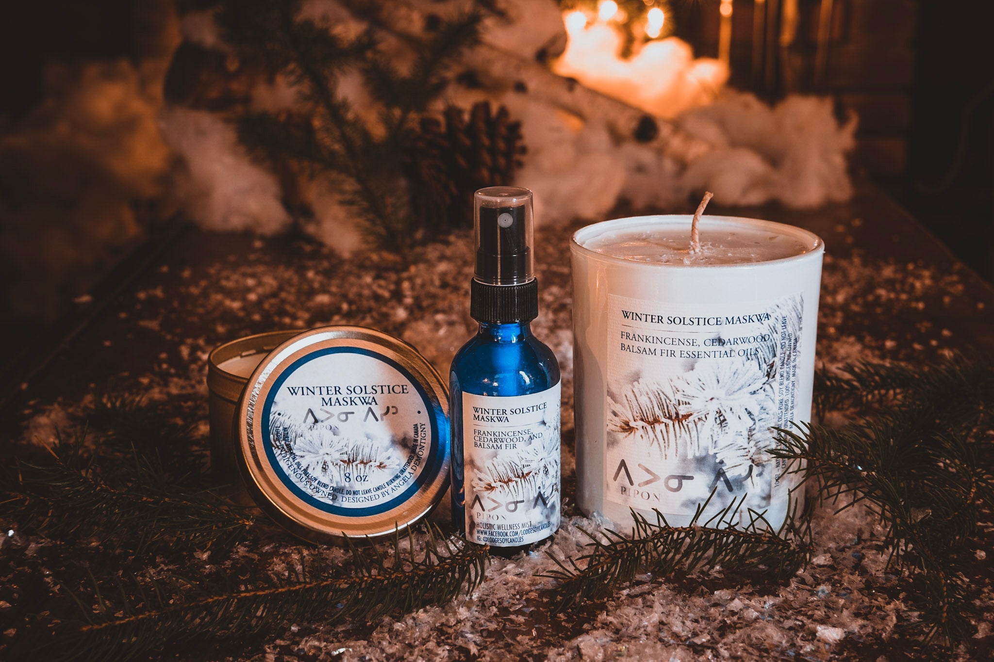 Winter Solstice Maskwa - Special Edition 2oz Holistic Wellness Mist - LODGE Soy Candles
